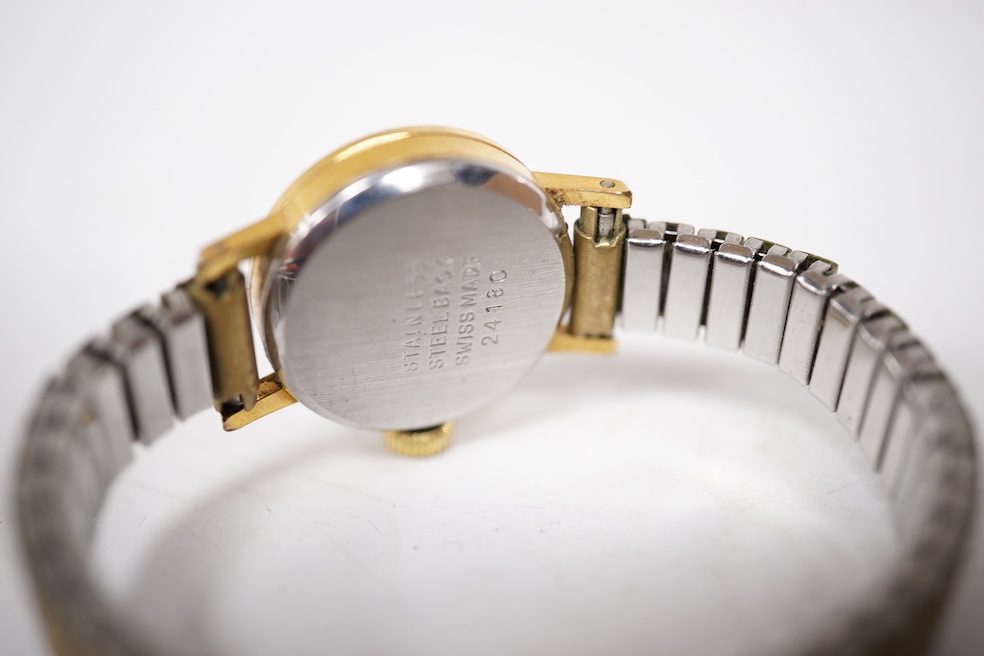 A collection of seven gentleman's assorted mainly steel wrist watches including two Tissot, a Timex, Ingersoll, Montine, Kingston and Sekonda, together with six assorted lady's mainly steel wrist watches including Seiko,